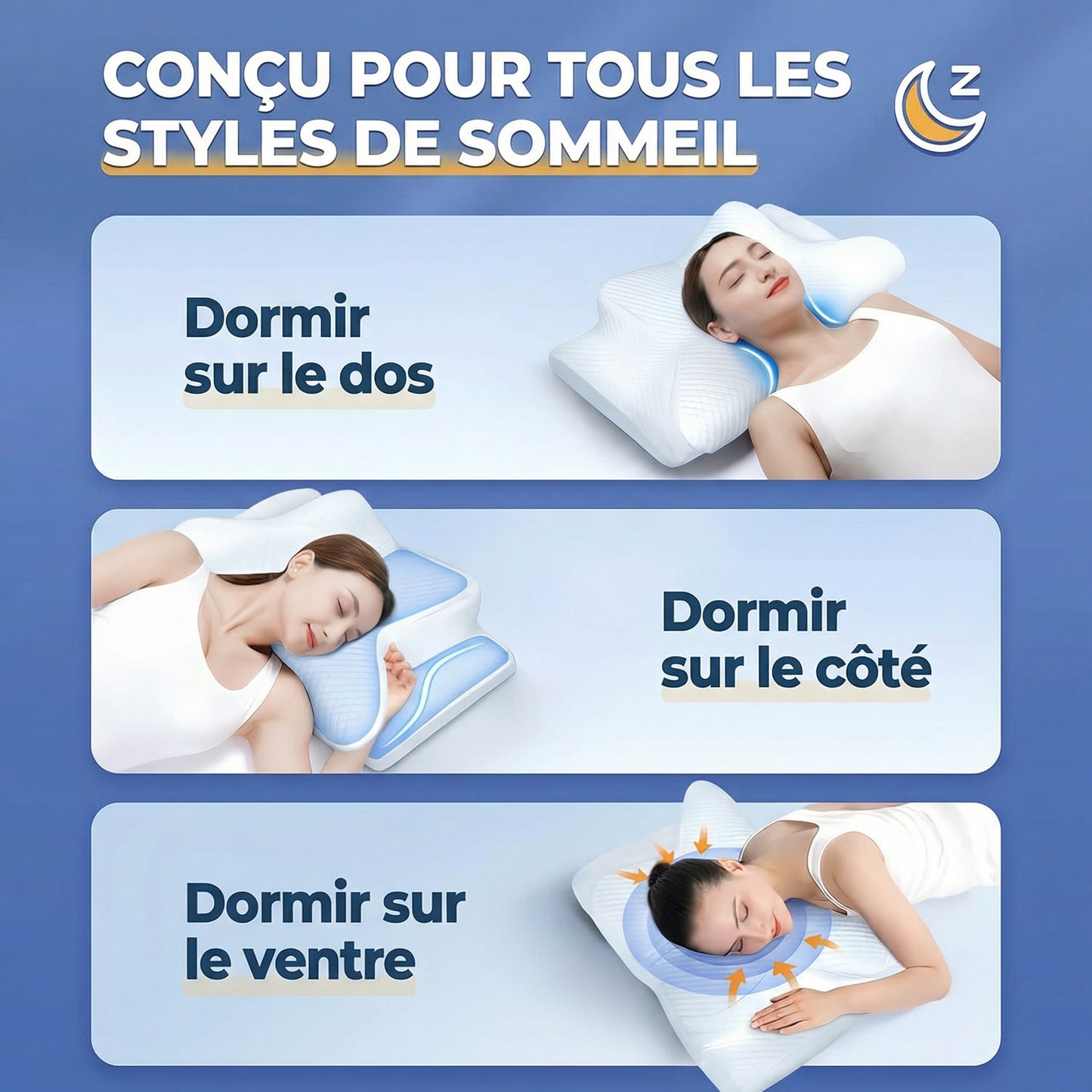 Oreiller cervical  à mémoire de forme CozyNeck™