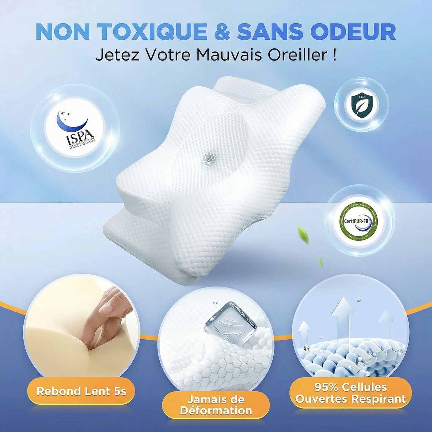 Oreiller cervical  à mémoire de forme CozyNeck™
